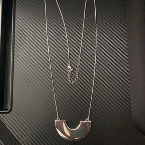 Long Silver Statement Necklace